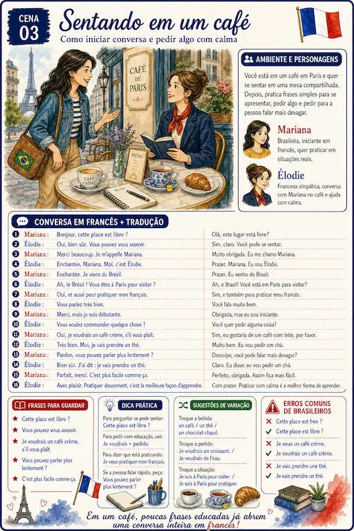 Cena 3: Conhecendo alguém em um café