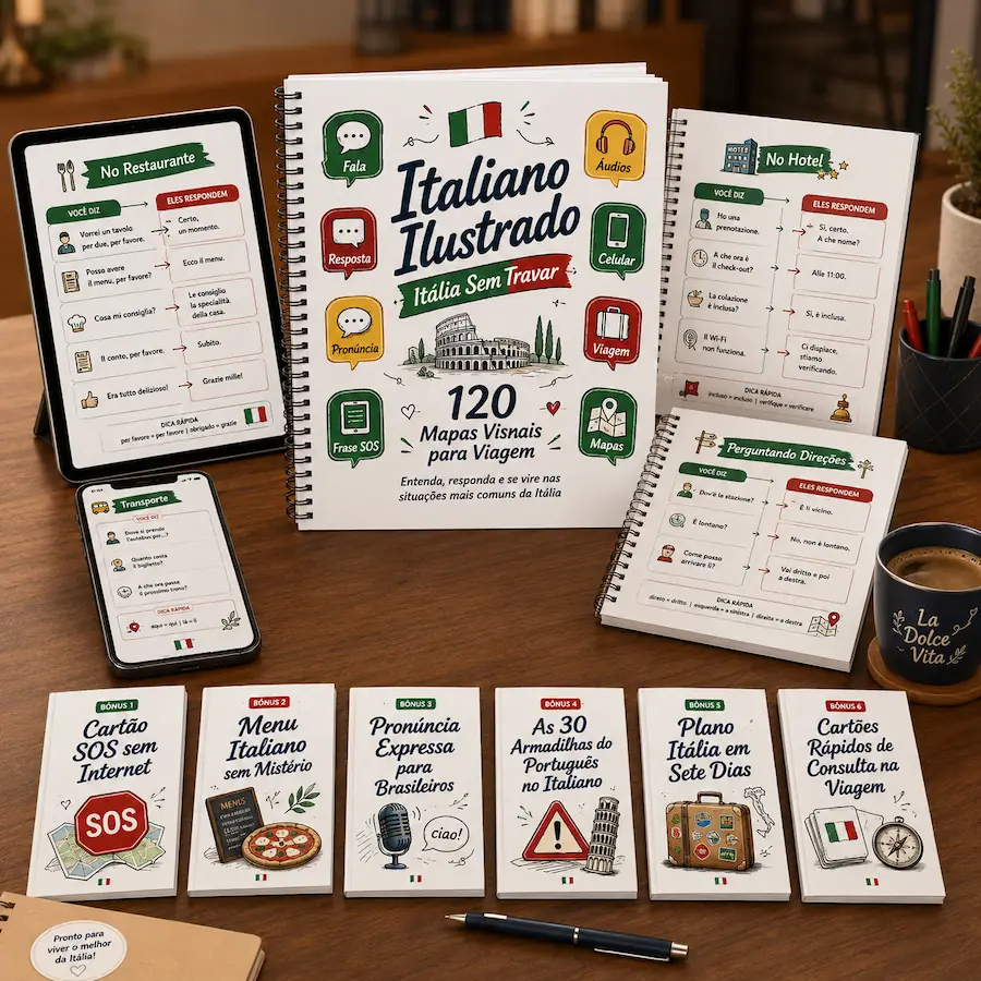 Italiano Ilustrado — 120 Mapas Visuais para Aprender Italiano