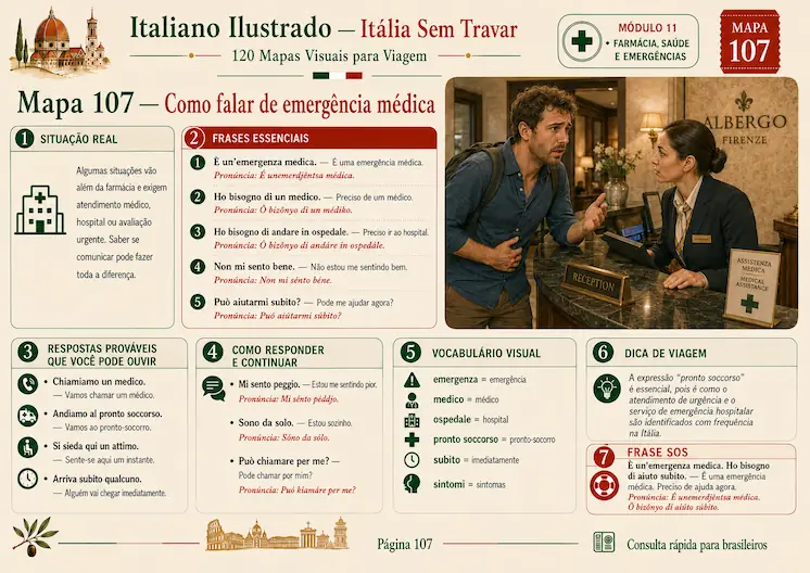 Página horizontal em formato A4 com mapa visual de italiano prático